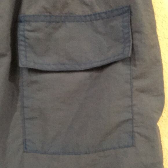 Solid Blue Swim Trunks Boys Sz L 10 Drawstring Beach Summer Neutral - Picture 3 of 9